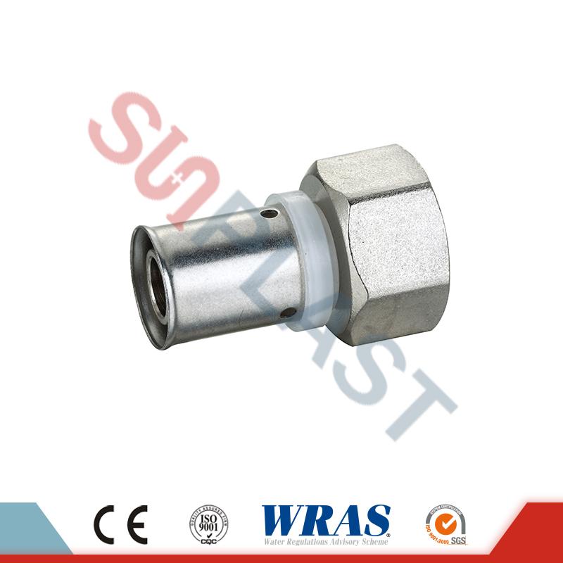 Brass Press Female Coupling Untuk Pipa Multilayer PEX-AL-PEX